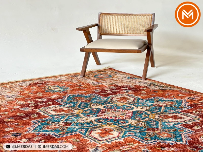 فرش کهنه نما کد 22227 زمینه تمام رنگ