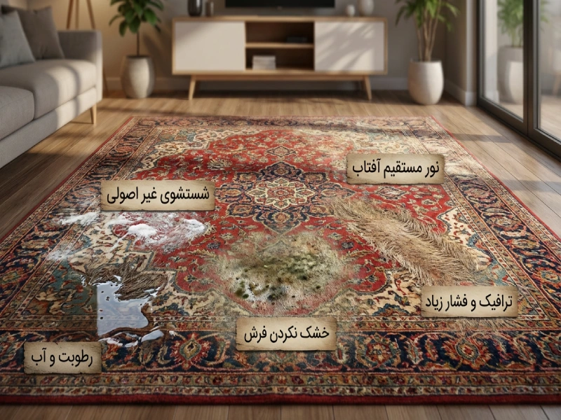 بررسی 5 علت پوسیدگی فرش