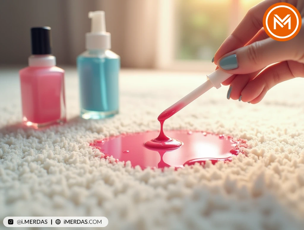 پاک کردن لکه لاک ناخن از روی فرش